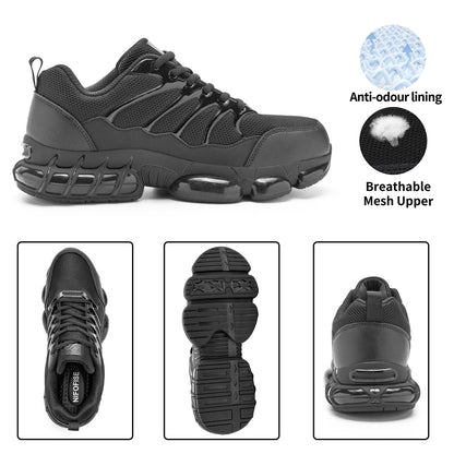 NIFOFISE Steel Toe Work Shoes for Men & Women-Lightweight with Air Cushion Safety Sneakers