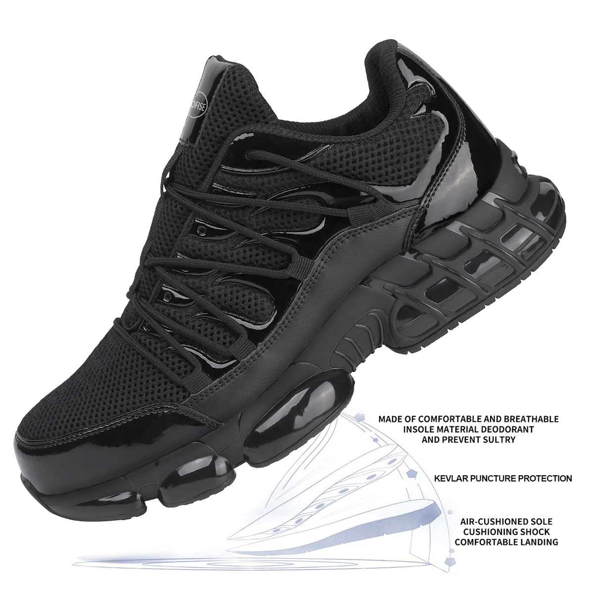 NIFOFISE Steel Toe Work Shoes for Men & Women - Lightweight Composite Toe with Air Cushion & Puncture Proof