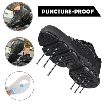 NIFOFISE Steel Toe Work Shoes for Men & Women-Lightweight with Air Cushion Safety Sneakers