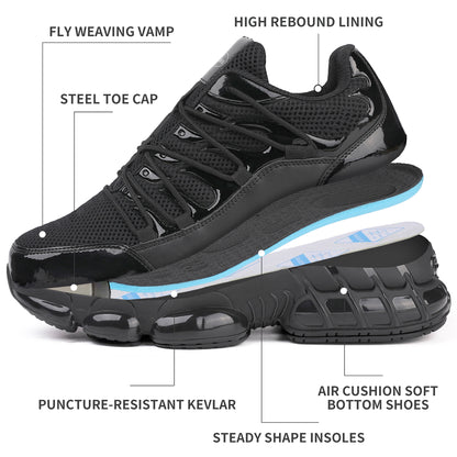 NIFOFISE Steel Toe Work Shoes for Men & Women - Lightweight Composite Toe with Air Cushion & Puncture Proof