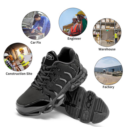 NIFOFISE Steel Toe Work Shoes for Men & Women - Lightweight & Comfortable with Air Cushion, Composite Toe