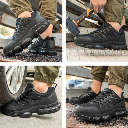 NIFOFISE Steel Toe Work Shoes for Men & Women-Lightweight with Air Cushion Safety Sneakers