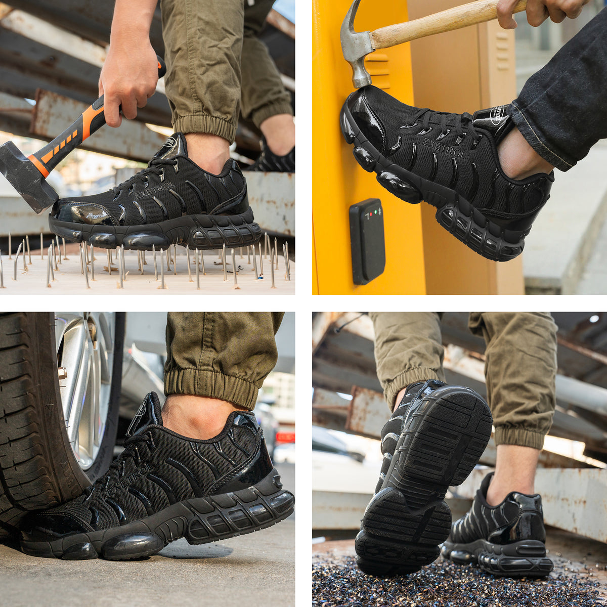 NIFOFISE Steel Toe Work Shoes for Men & Women - Lightweight & Comfortable with Air Cushion, Composite Toe