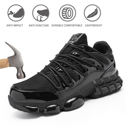 NIFOFISE Steel Toe Work Shoes for Men & Women - Lightweight Composite Toe with Air Cushion & Puncture Proof