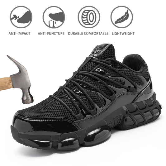 NIFOFISE Steel Toe Work Shoes for Men & Women - Lightweight Composite Toe with Air Cushion & Puncture Proof