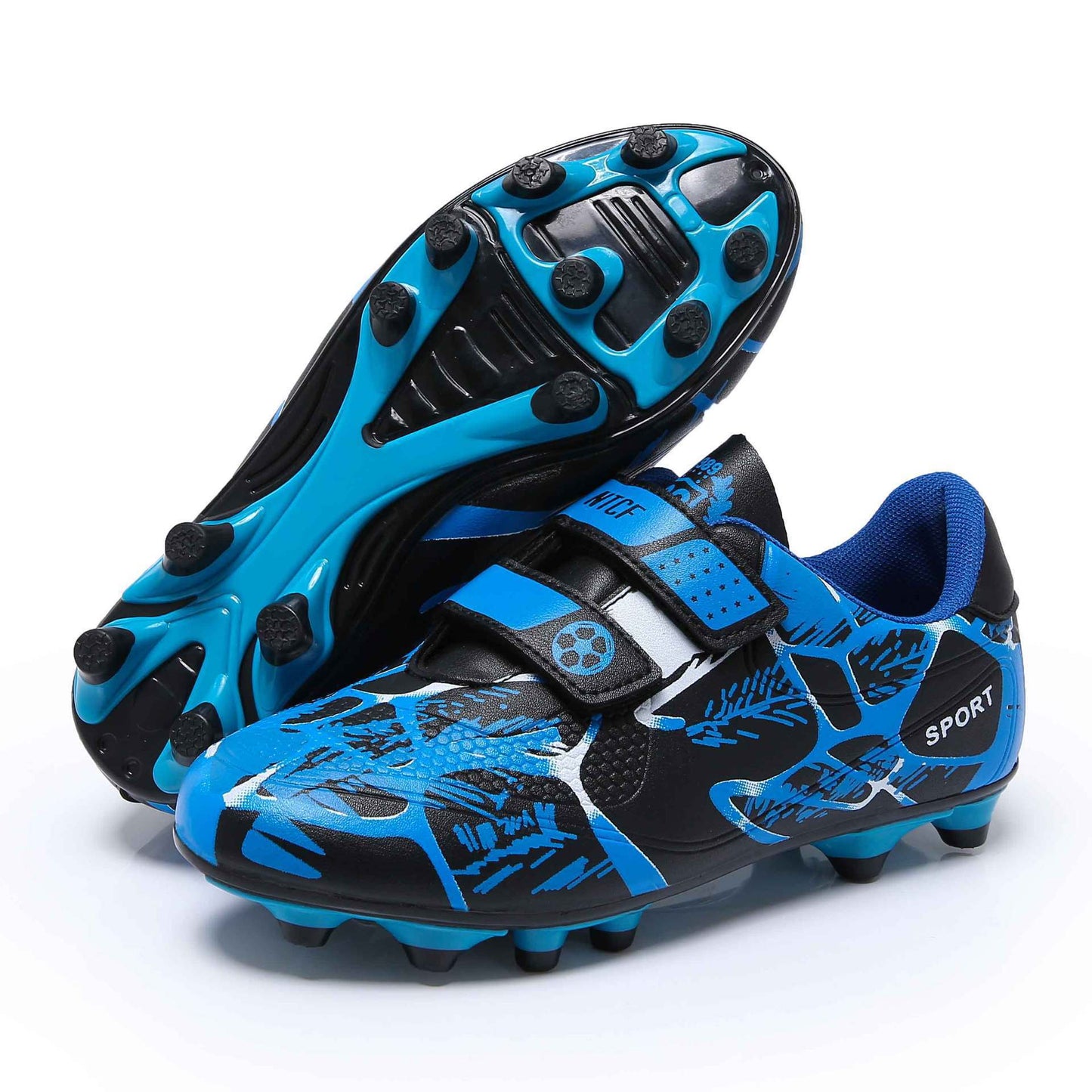 Kids' Soccer Shoes, Magic Tape, Long Studs, Low-Cut - product view 2