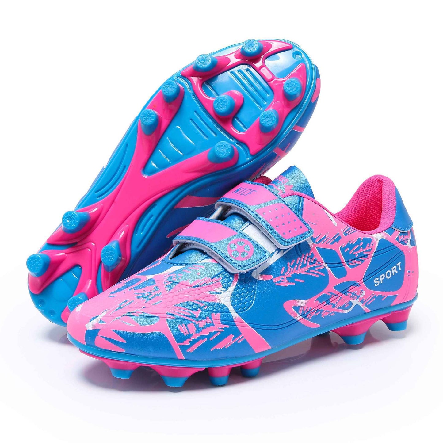 Kids' Soccer Shoes, Magic Tape, Long Studs, Low-Cut - product view 3