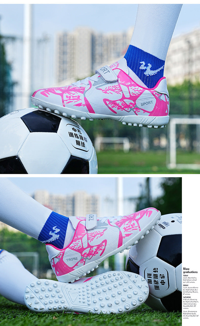 Girls' Soccer Shoes, Magic Tape, TF Studs, Training - product view 8